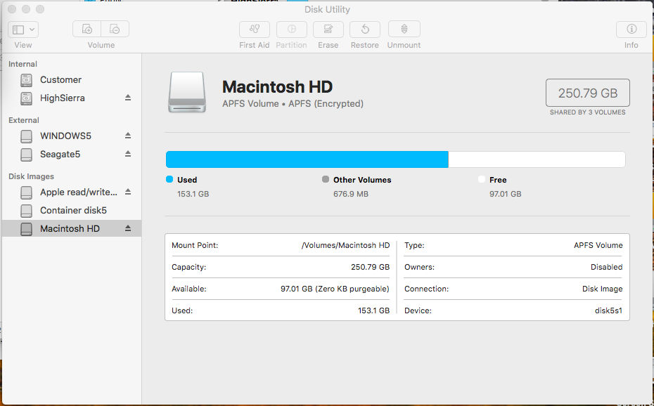 mac disk image no mountable file systems